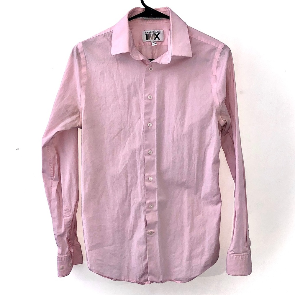Express 1MX Extra Slim Dress Shirt Light Pink